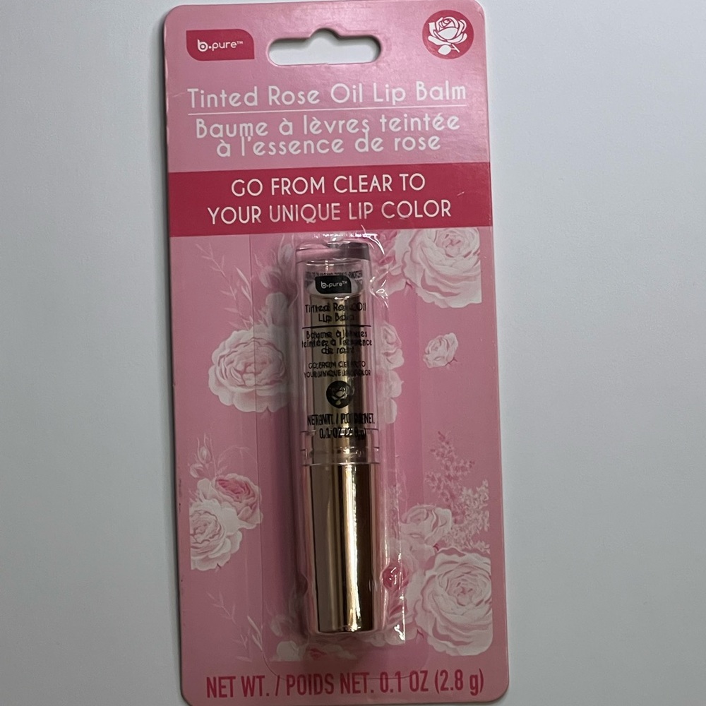 B-Pure Rose Color Adapting lip Balm Infused With Rose Oil